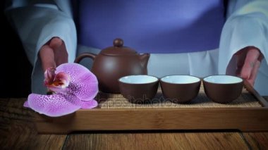 4 k Matcha çay kompozisyon, dolly atış