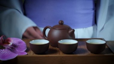 4 k Matcha çay kompozisyon, dolly atış