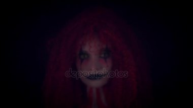 4 k Halloween korku palyaço kadın balon ile