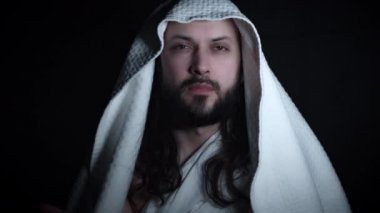 4k dini portre Jesus poz bir aziz gibi