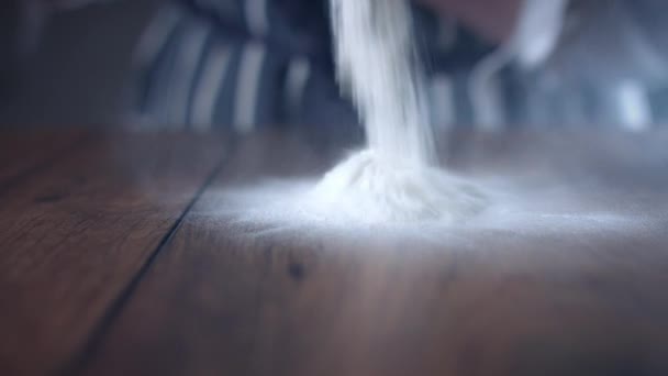 Baker Pouring Flour — Stock Video