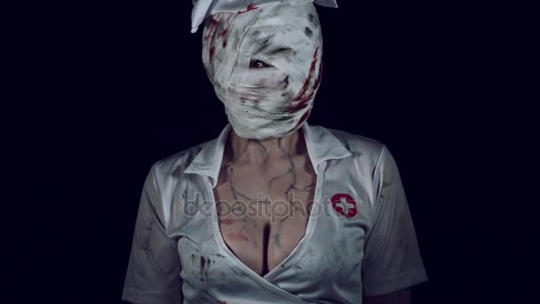 Horror Nurse Zombie — Stock Video