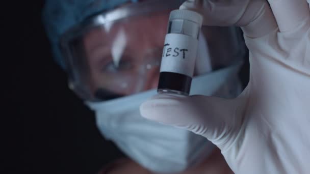 Scientist Checking Blood Test — Stock Video