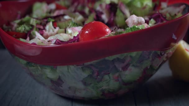 Ensalada de verduras frescas — Vídeos de Stock