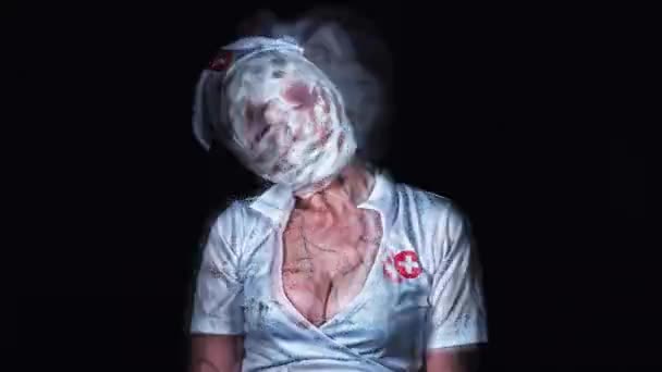 Horror Nurse Zombie — Stock Video