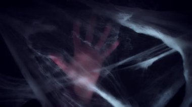 Korku örümcek ağı ve el yapısı. Cadılar Bayramı kavramı