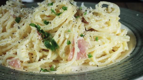 Pastas frescas y mariscos — Vídeo de stock