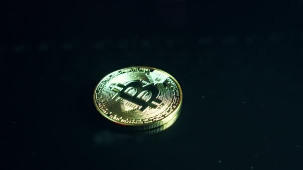 Criptomoeda, bitcoins e carteira bitcoin — Vídeo de Stock