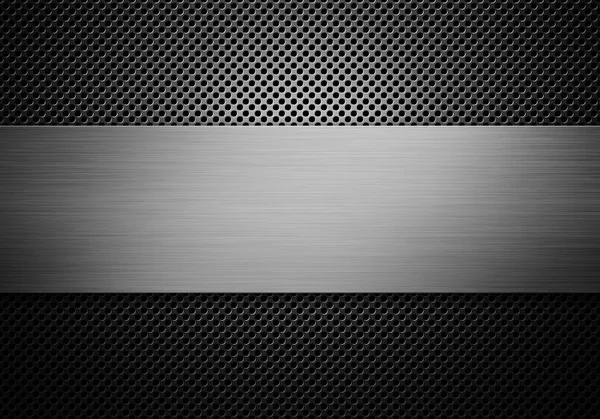 Grey perforated metal plate texture with metal plate