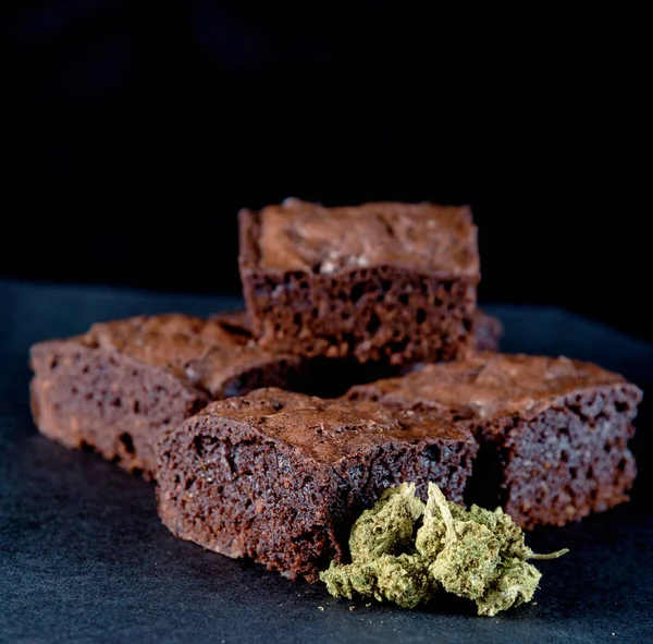 Marihuana essbar Brownie — Stockfoto