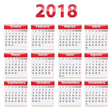 2018 İspanyol takvim