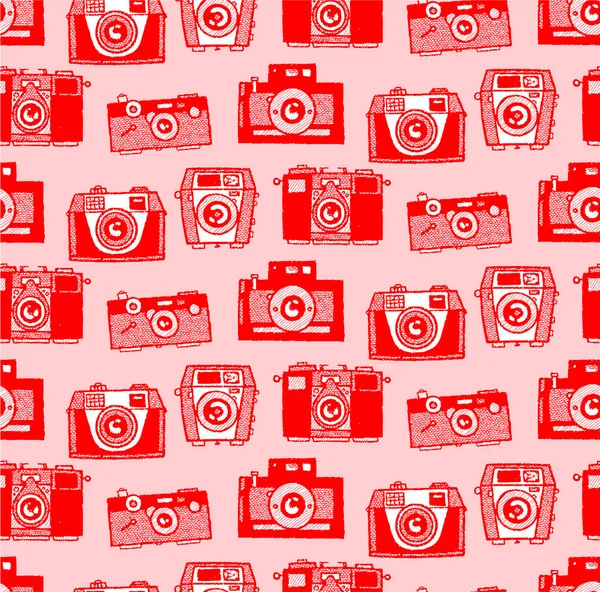 Vintage Cameras Pattern — Stock Vector