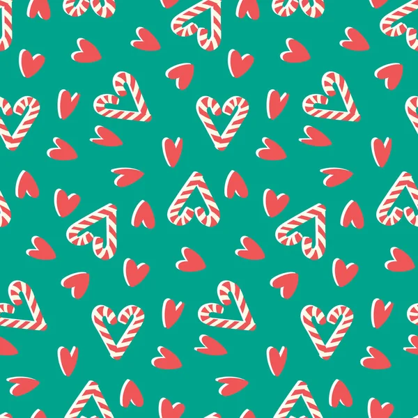 糖果手杖爱情模式 — 图库矢量图片