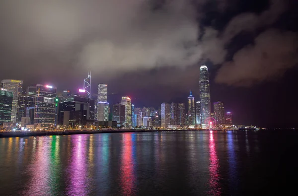 Flashing Hong Kong buildings and skyscrapers — Zdjęcie stockowe