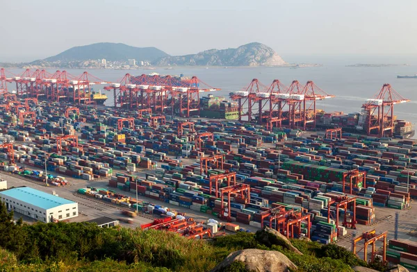 Yangshan Port statków Shengsi w Szanghaju Chiny Obraz Stockowy