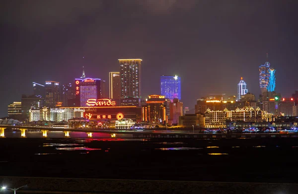 Cathedral of Macau Peninsula at night in China — Stock Photo, Image