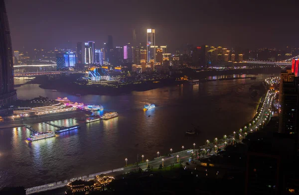 Chungking reflects in Yangtze and Jialing in China 