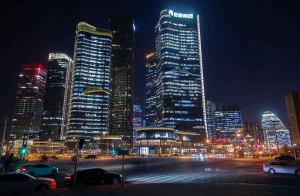 Beijing Wangjing Subdistrict with road in China 