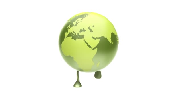 Yeşil bir dünya yürüyüş. Döngü — Stok video