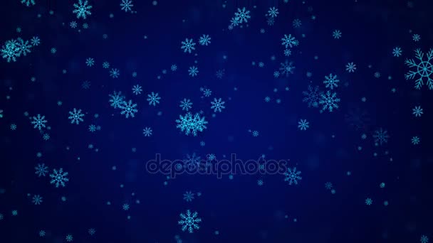 Vackra snöflingor - vintern bakgrund. Sömlös loop — Stockvideo