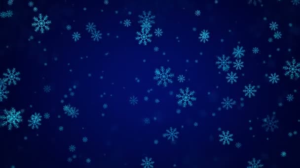 Bellissimi fiocchi di neve - sfondo invernale. loop senza soluzione di continuità — Video Stock