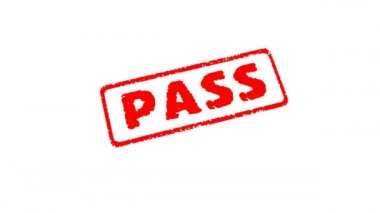 Damga Pass. Bir metin etkisi ile damgalama bir iş adamı, el. Alfa mat ile sen-ebilmek seçmek ne olursa olsun like.3d animasyon HD arka plan.