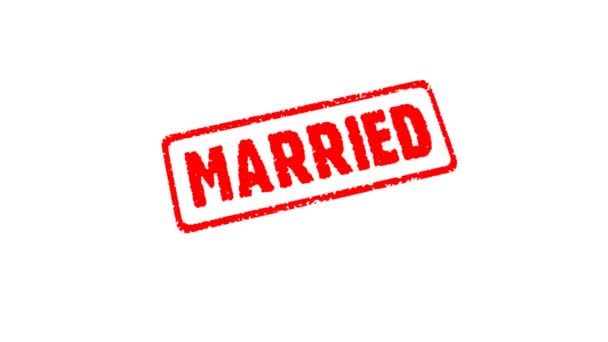 Briefmarke Verheiratet Hand Eines Geschäftsmannes Stempeln Eines Textes Mit Impact — Stockvideo