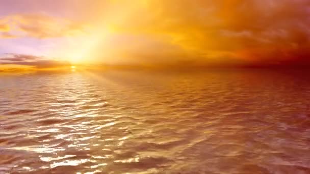 Sea Sunset Dalam Lingkaran Sempurna Untuk Latar Belakang — Stok Video