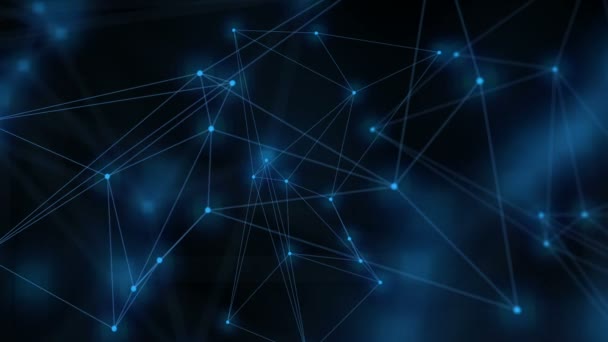  Animation d'un réseau croissant de lignes et de points connectés . 