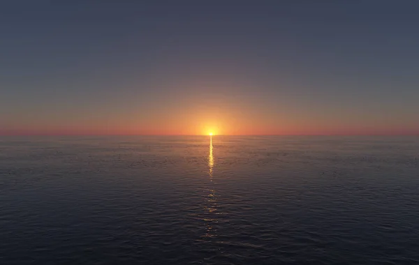 Bellissimo tramonto dorato con oceano increspato in primo piano — Foto Stock