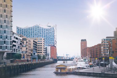 modern buildings on waterfront in Hafencity district of Hamburg, Germany clipart