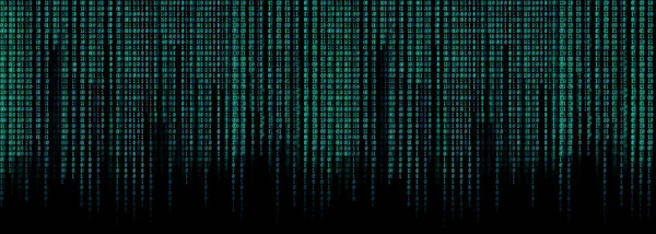 Mavi ikili kod matris arka plan geniş afiş