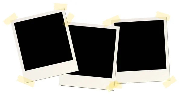 Lege Instant Foto Frames Aangebracht Met Plakband — Stockvector