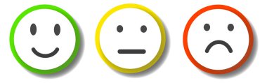 set of 3 smileys expressing different emotions clipart