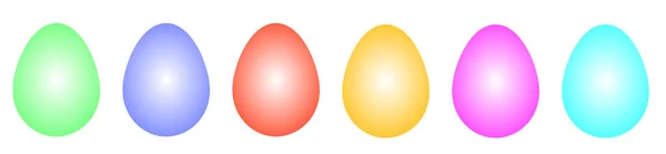 행에 서로 다른 색상의 부활절 달걀 — 스톡 벡터