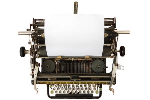 Vintage manual máquina de escrever isolado no fundo branco — Fotografia de Stock