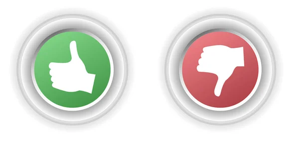 stock vector feedback buttons with hand showing approval or disapproval