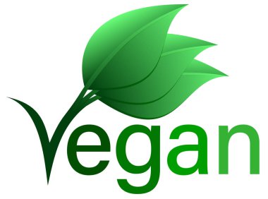 Yeşil vegan gıda metin logolu bırakır