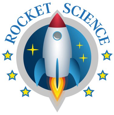 roket bilim vektör çizim logo yıldız şekil ve başlatma uzay roketi ile