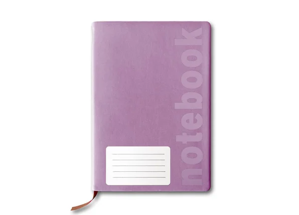 Lila anteckningsbok eller dagbok isolerad på vit — Stockfoto