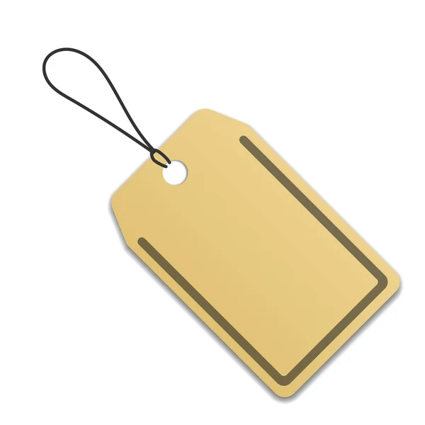Etiqueta de precio de cartón en blanco lable con cadena — Vector de stock