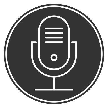 yuvarlak ses kaydı mikrofon ikonu vektör illüstrasyonuName