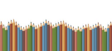 Beyaz arkaplanda izole edilmiş renkli kalemler