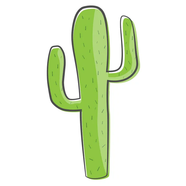 Gran ilustración de dibujos animados cactus saguaro verde mexicano — Archivo Imágenes Vectoriales