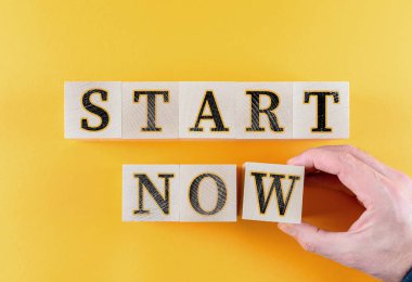 call to action concept with wooden blocks