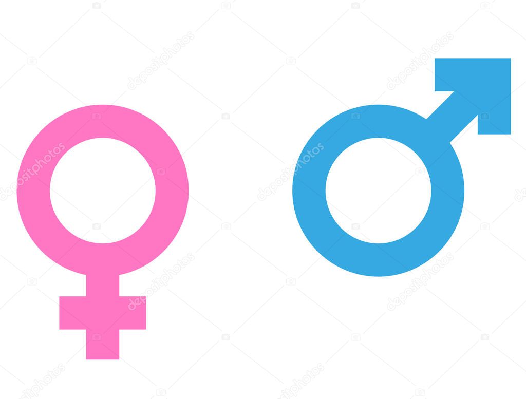 male and female gender symbols or icons vector