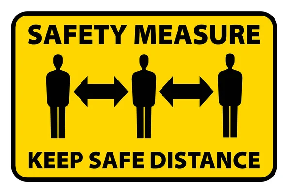 Medida de seguridad mantener una señal de distancia segura — Vector de stock