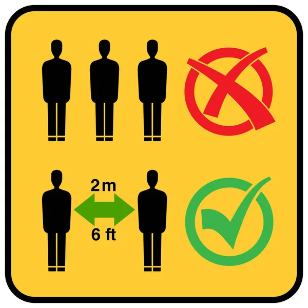 Signe garder une distance sociale pendant la pandémie de coronavirus covid-19 — Image vectorielle