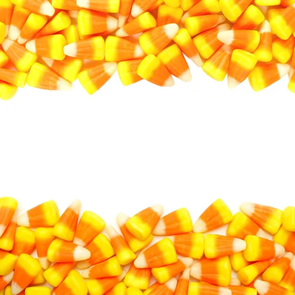 Halloween caramelo maíz doble frontera sobre blanco —  Fotos de Stock