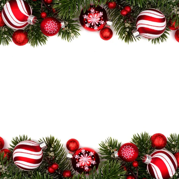 Kırmızı ve beyaz Noel biblo çift kenarlıklı beyaz